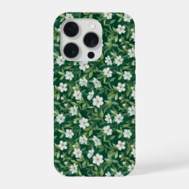 Patrón floral blanco hoja verde acuarela