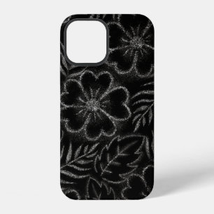 Funda Para iPhone 12 Patrón floral blanco y negro