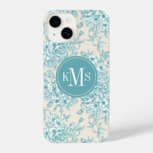Funda Para iPhone 14 Patrón floral Blue Rose Bouquet Garden