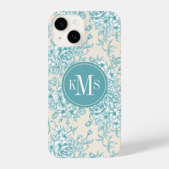 Funda Para iPhone Patrón floral Blue Rose Bouquet Garden (Reverso )