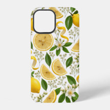 Patrón Floral Botánico y Limón Prensado Realista