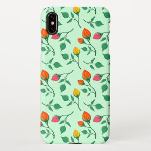 Funda Para iPhone XS Max Patrón floral con flores subió de color
