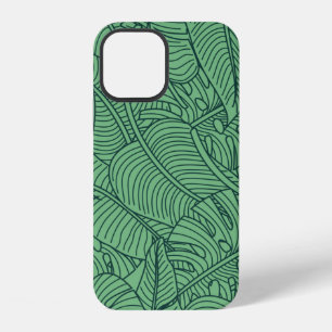 Funda Para iPhone 12 Patrón floral continuo con hojas. fondo tropical