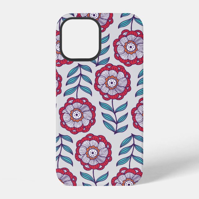 Funda Para iPhone Patrón floral continuo, textura interminable con f (Reverso )