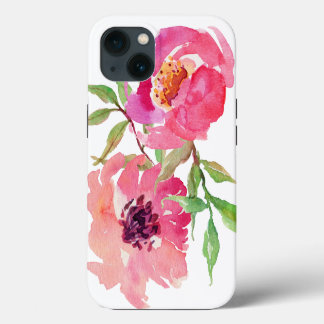 Patrón floral de acuarela de color rosado giratori