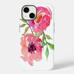 Funda Para iPhone 14 Patrón floral de acuarela rosa femenino