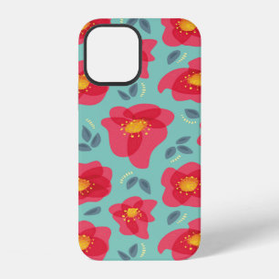 Funda Para iPhone 12 Patrón floral de Bonito con mantas rosadas brillan