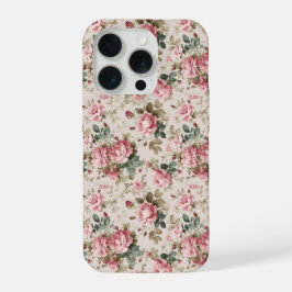 Patrón floral de crema de rosa rosa clásica