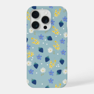 Patrón floral de flores silvestres y zarzamoras
