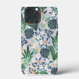Funda Para iPhone 13 Pro Patrón floral de follaje tropical