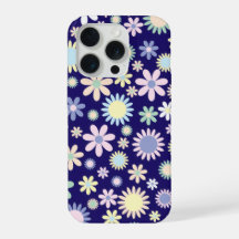 Patrón floral de fondo azul