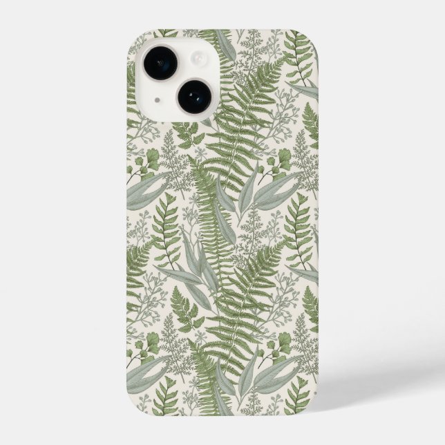 Funda Para iPhone Patrón floral de Green Leafy Garden (Reverso )