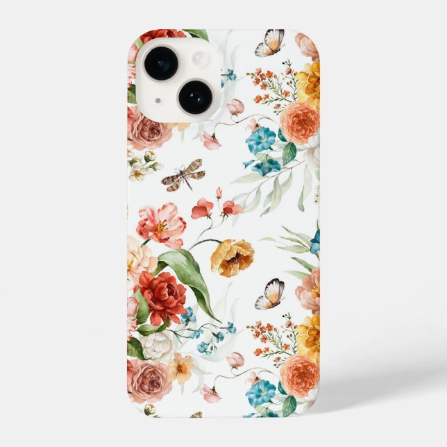 Funda Para iPhone Patrón floral de jardín (Reverso )