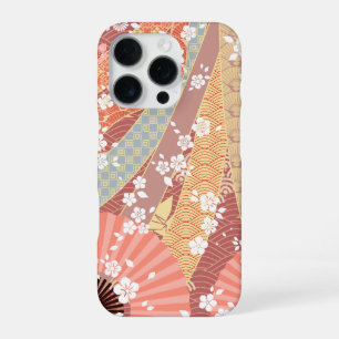 Funda Para iPhone 16 Pro Patrón floral de kimono japonés