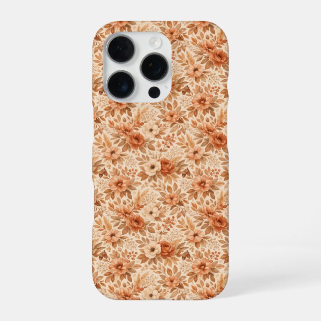 Funda Para iPhone Patrón floral de otoño acogedor (Reverso)