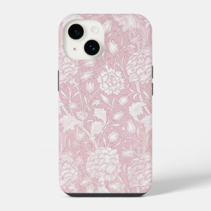 Funda Para iPhone 14 Patrón floral de William Morris en rosa