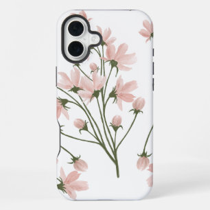 Funda Para iPhone 16 Plus Patrón floral elegante rosado