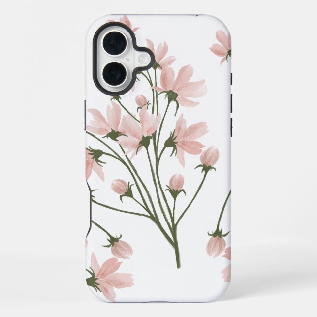 Funda Para iPhone Patrón floral elegante rosado (Reverso )