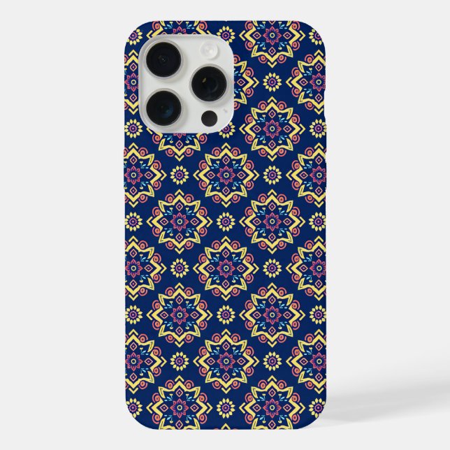 Funda Para iPhone Patrón floral geométrico de Moda Boho (Reverso )
