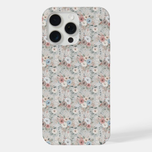Funda Para iPhone Patrón floral invernal acogedor (Reverso )