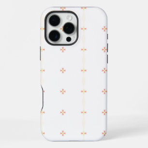 Funda Para iPhone 16 Pro Max Patrón floral minimalista sobre fondo blanco