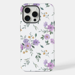 Patrón floral púrpura acuarela