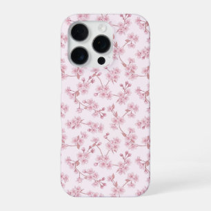 Funda Para iPhone 16 Pro Patrón floral sin costuras de flor de cerezo rosa