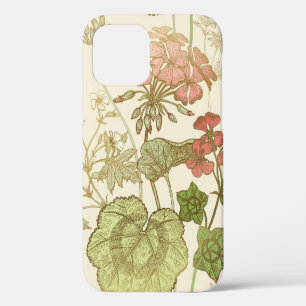 Funda Para iPhone 12 Patrón floral sin costuras. Follaje verde, geranio