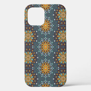 Funda Para iPhone 12 Patrón floral sin foco. Flores de doodle estilizad