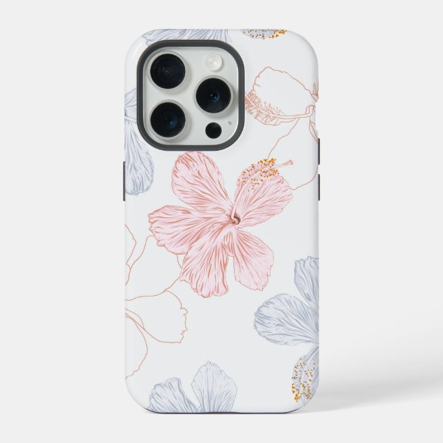 Funda Para iPhone Patrón floral tropical sin costuras (Reverso )