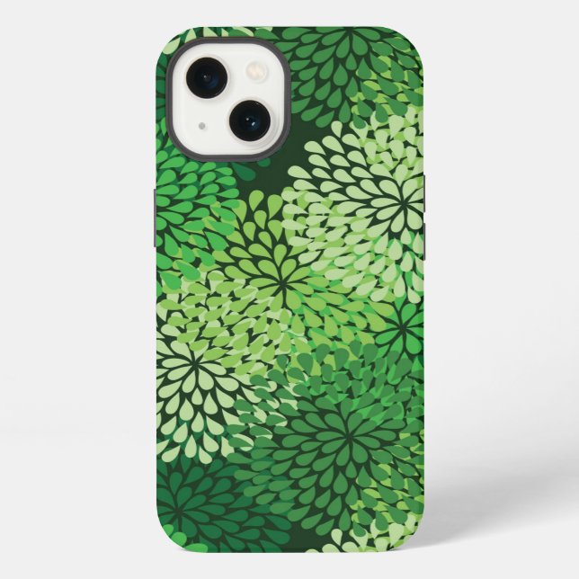 Funda Para iPhone Patrón floral verde (Reverso )