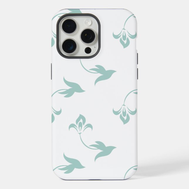 Funda Para iPhone Patrón floral verde sin costuras (Reverso )