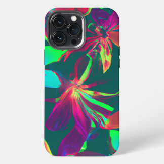 Funda Para iPhone 13 Pro Max Patrón floral verde y púrpura