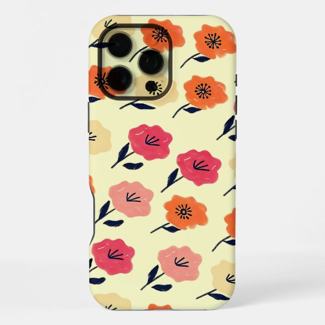 Funda Para iPhone Patrón floral vibrante (Reverso )