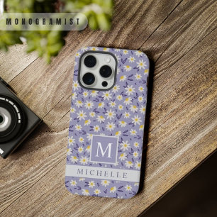 Patrón floral violeta púrpura blanco personalizabl