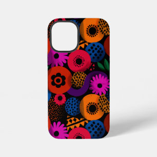 Funda Para iPhone 12 Mini Patrón Floral y geométrico de abstracto vibrante
