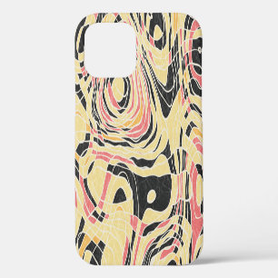 Funda Para iPhone 12 Patrón geográfico de línea abstracta, diseño topog