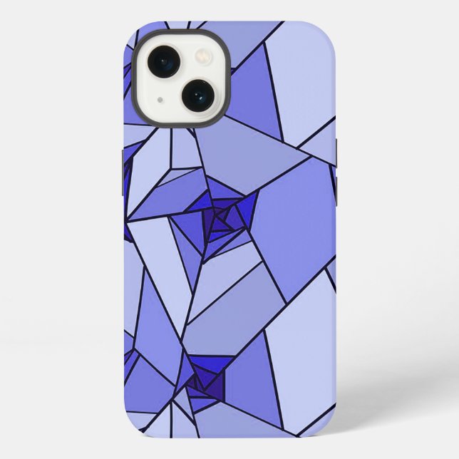 Funda Para iPhone Patrón geométrico abstracto azul (Reverso )