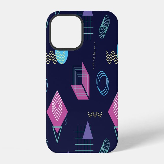 Funda Para iPhone Patrón geométrico abstracto, formas de línea. (Reverso )