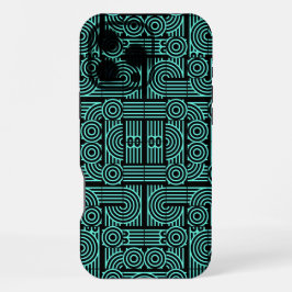 Funda Para iPhone 16 Pro Max Patrón geométrico abstracto futurista laberíntico