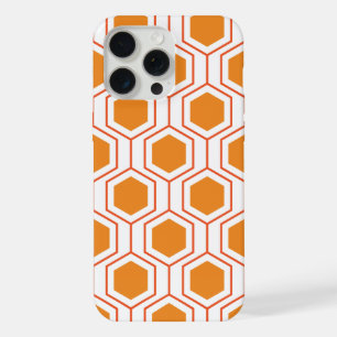 Patrón geométrico abstracto hexagonal en naranja y