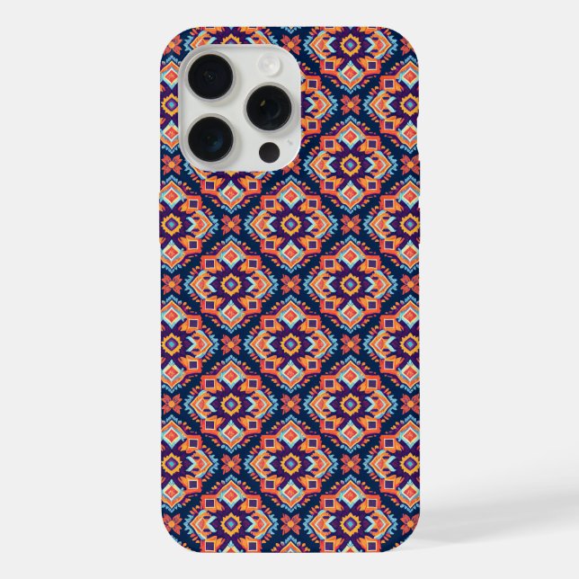 Funda Para iPhone Patrón geométrico azteca colorido (Reverso )