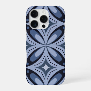 Funda Para iPhone 16 Pro Patrón geométrico azul estilo retro