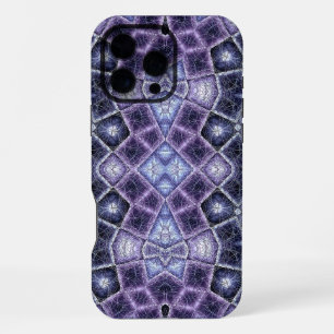 Funda Para iPhone 16 Pro Max Patrón geométrico caleidoscópico de púrpura y azul