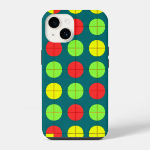 Funda Para iPhone 14 Patrón geométrico colorido con verde, rojo