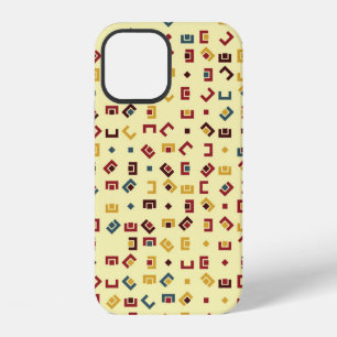 Funda Para iPhone 12 Patrón geométrico con elementos coloreados, vintag