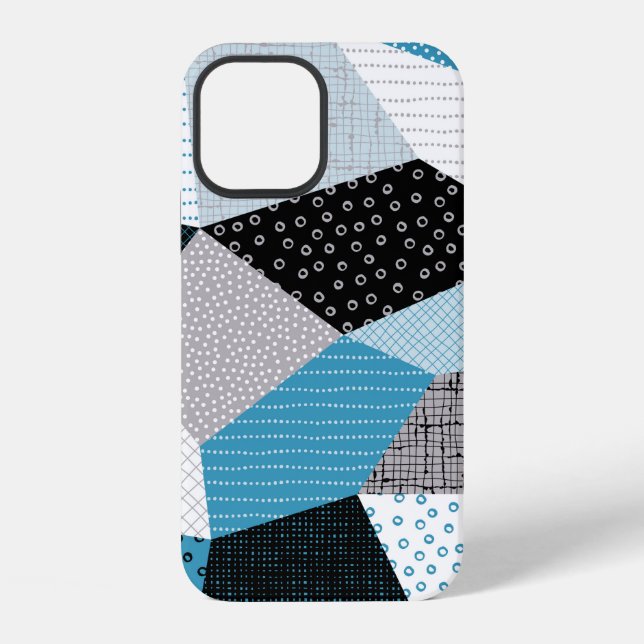 Funda Para iPhone Patrón geométrico continuo, baldosas de patchwork. (Reverso )