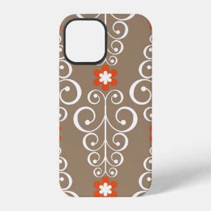 Funda Para iPhone 12 Patrón geométrico continuo con flores