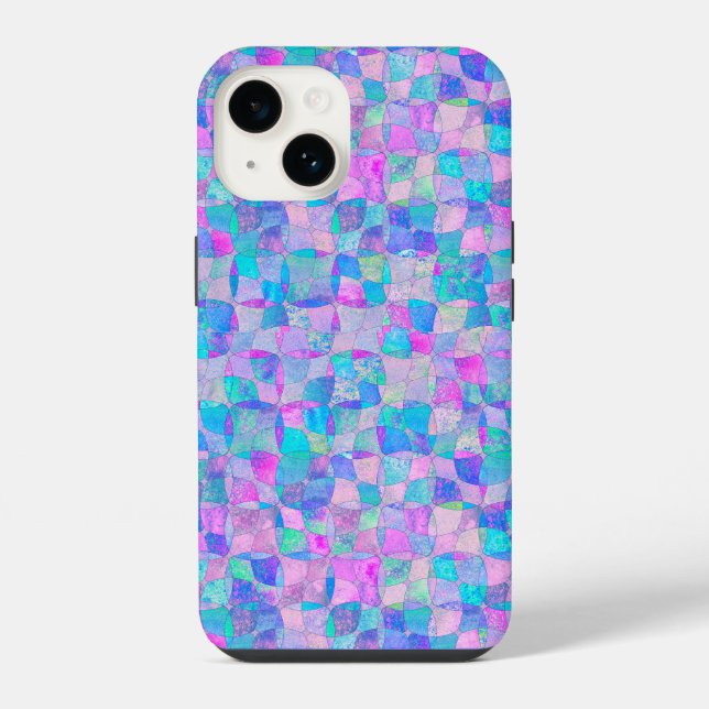 Funda Para iPhone Patrón geométrico continuo pastel iridiscente (Reverso )