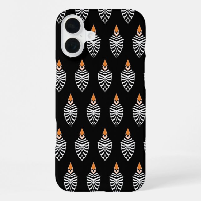 Funda Para iPhone Patrón geométrico de abubilla en negro (Reverso )